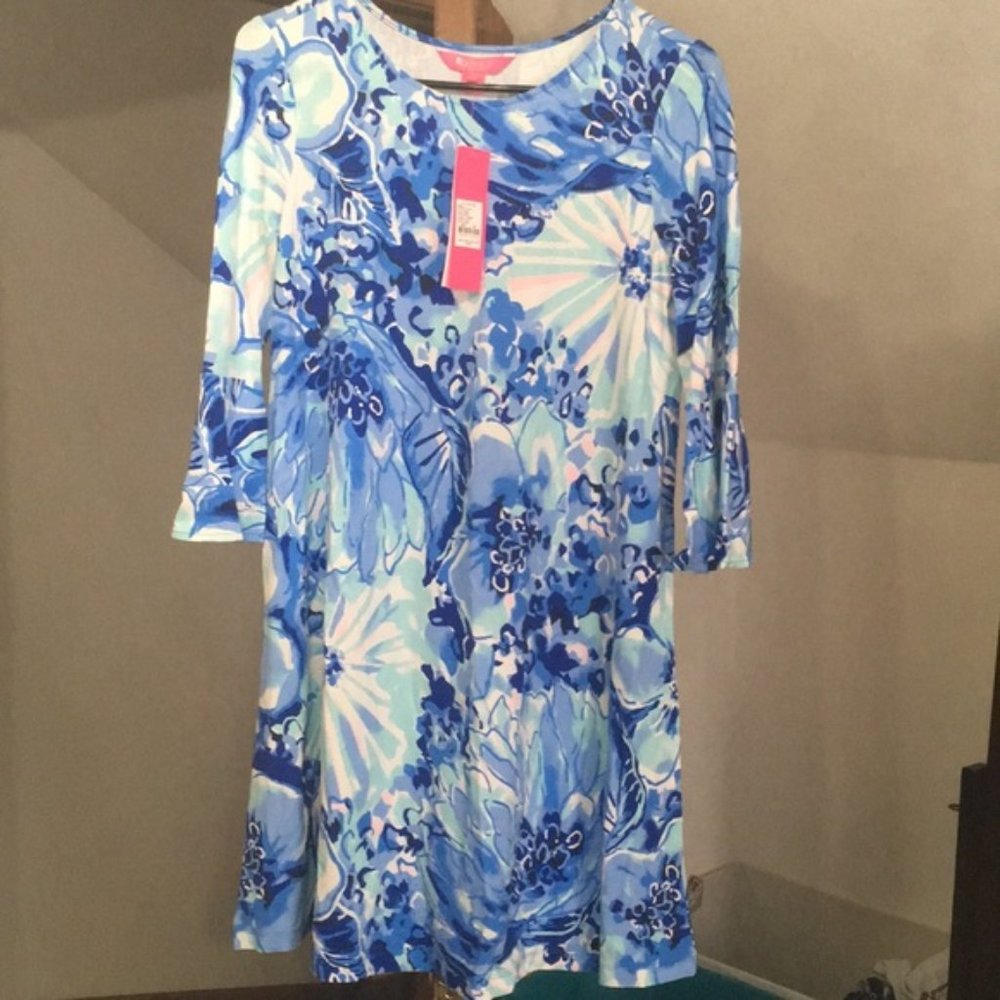 NWT Lilly Pulitzer Ophelia Dress Coastal Blue Catch N Keep Medium